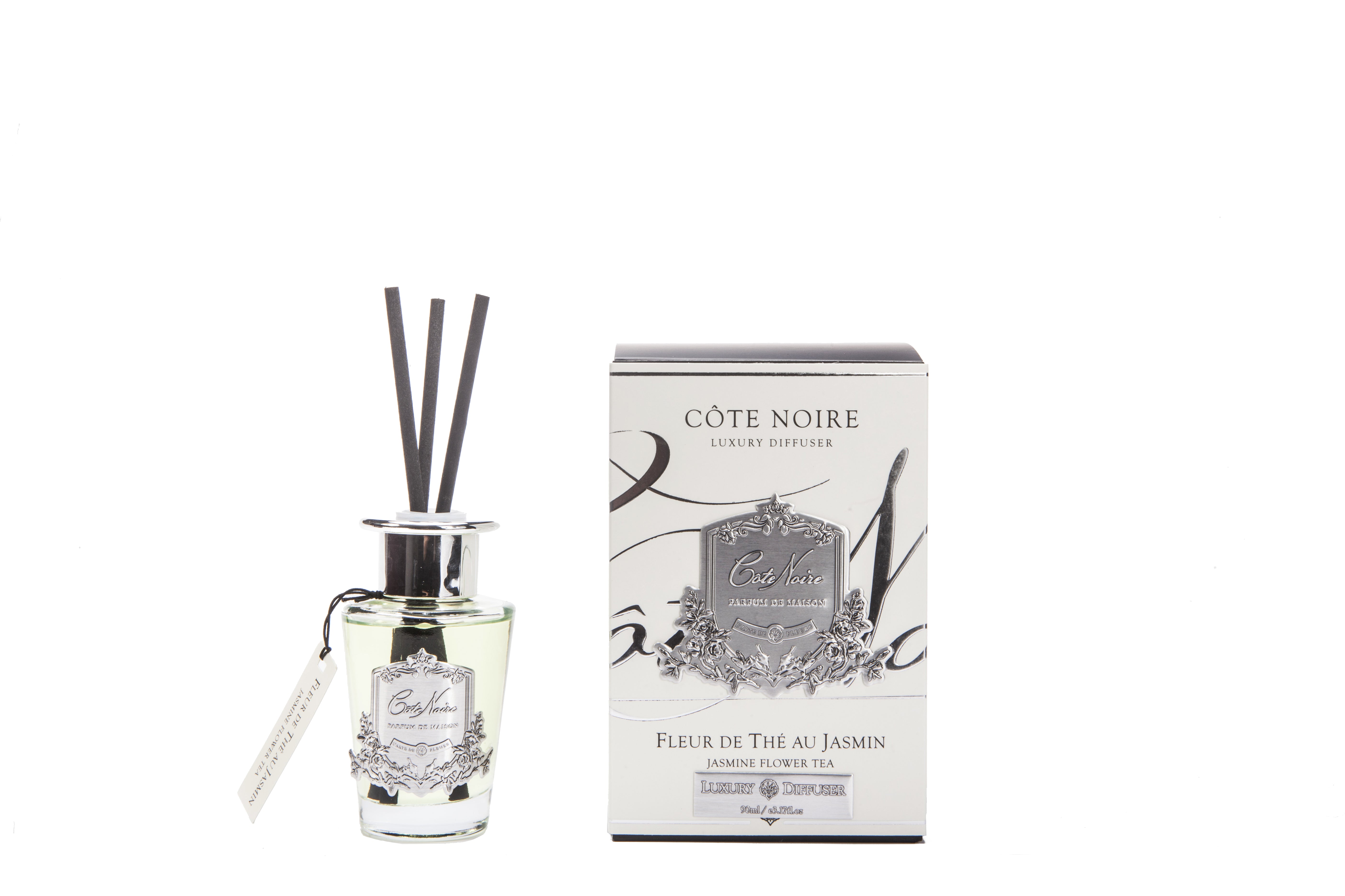Cote Noire - Jasmine Flower Tea - 90ml Silver Diffuser